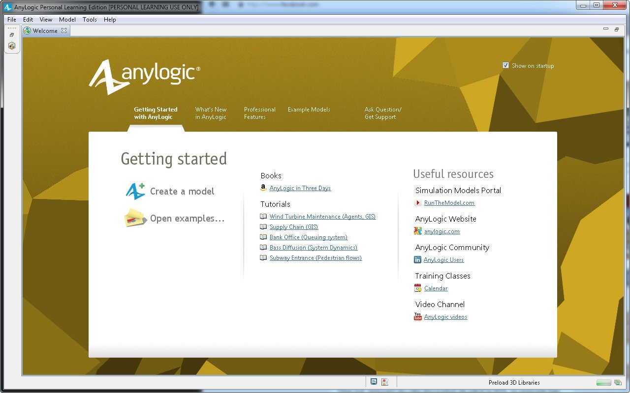 AnyLogic Personal Learning Edition - Screenshot #2