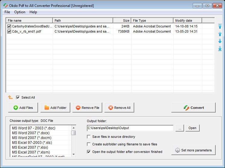 Okdo Pdf to All Converter Professional - Screenshot #4