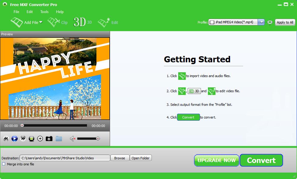 Free MXF Converter Pro - Screenshot #1