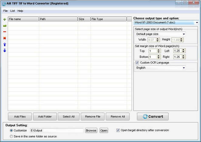 Ailt TIFF TIF to Word Converter - Screenshot #2