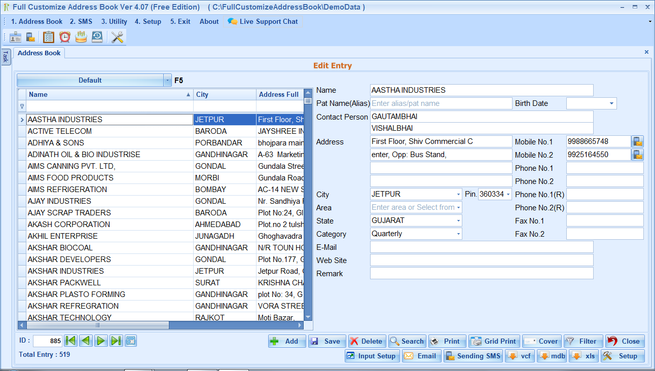 Full customize address book - Screenshot #2