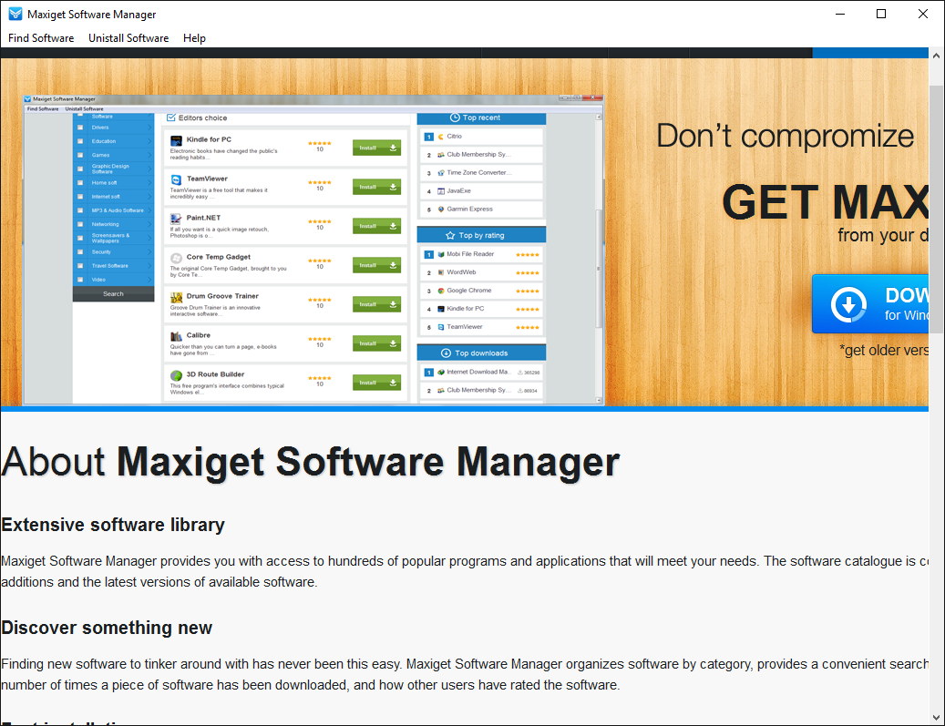 MaxiGet Software Manager - Screenshot #3