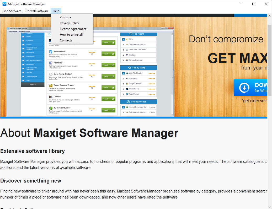 MaxiGet Software Manager - Screenshot #2