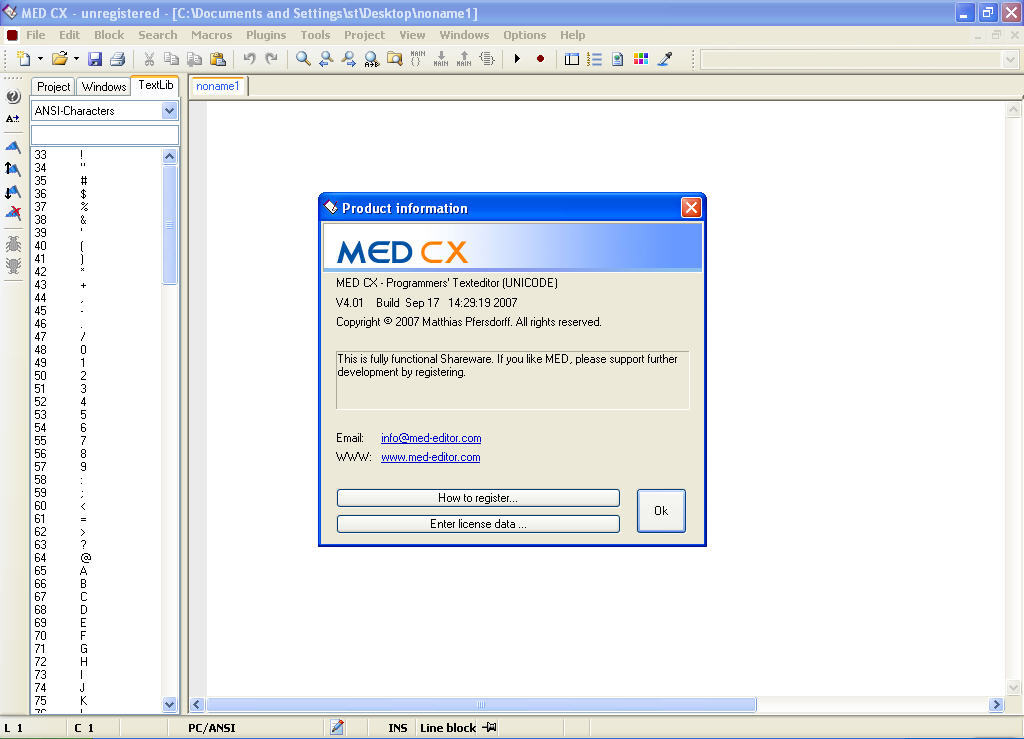 MED Texteditor - Screenshot #1