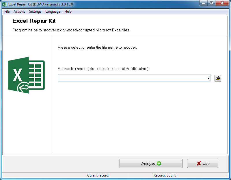 Excel Repair Kit - Screenshot #1