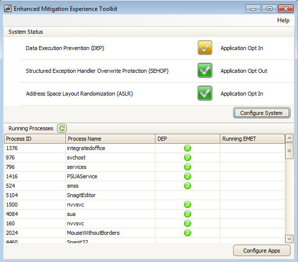 Enhanced Mitigation Experience Toolkit (EMET) - Screenshot #5