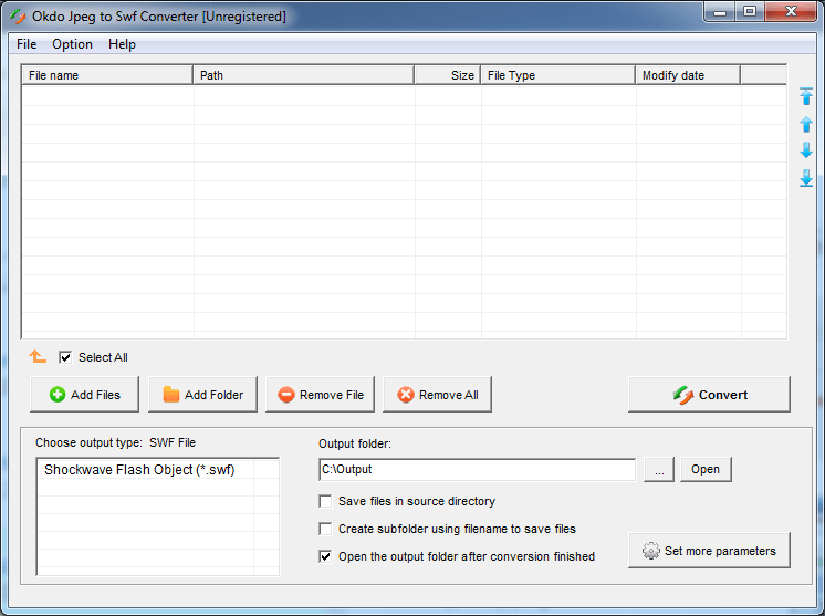 Okdo Jpeg to Swf Converter - Screenshot #1