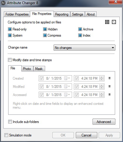 Attribute Changer 11.20b download the new version for mac