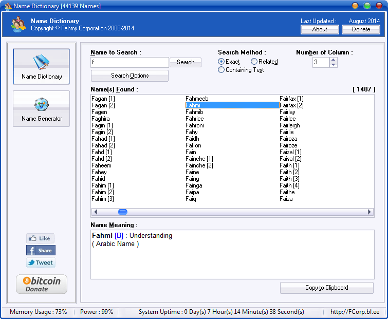 FCorp Name Dictionary download for free SoftDeluxe