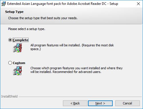 adobe acrobat reader dc asian font pack download