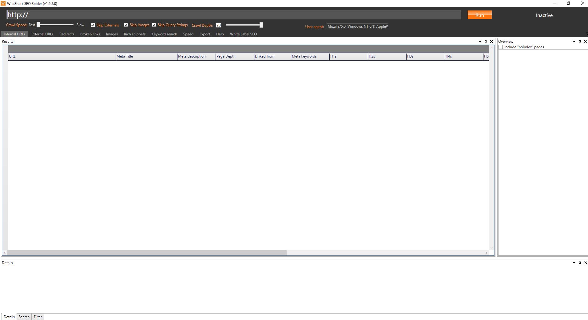 WildShark SEO Spider - Screenshot #1