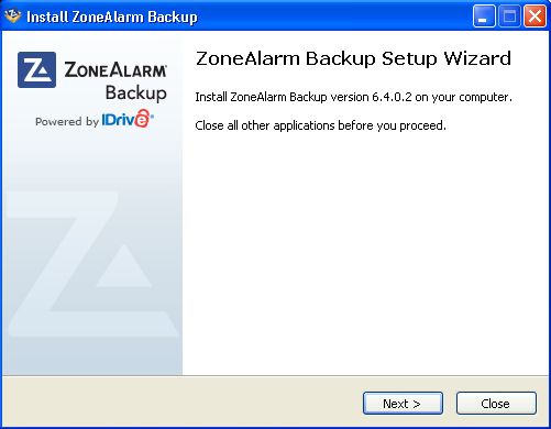 ZoneAlarm Backup - Screenshot #2