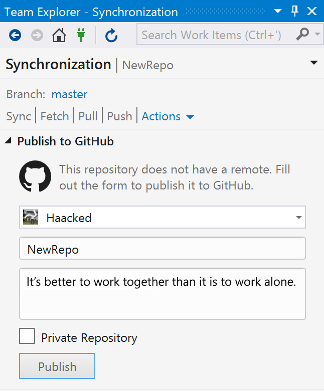 Github extension for visual studio как установить