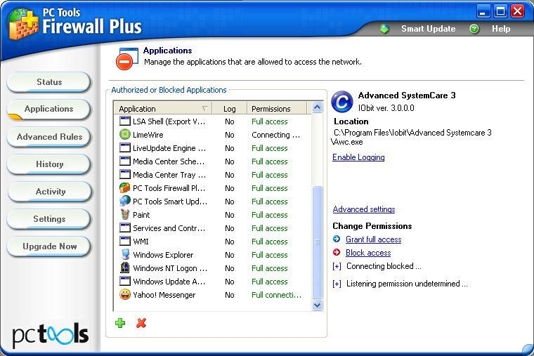 Pc tools firewall plus настройки