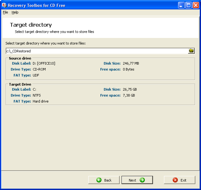 Recovery Toolbox for CD - Screenshot #3