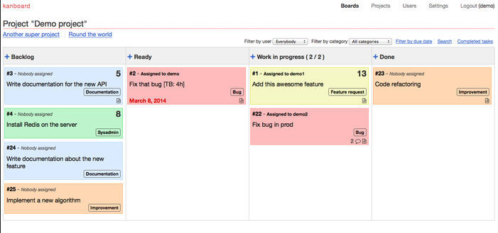 KanBoard - Screenshot #1