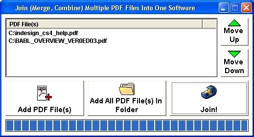 Join (Merge, Combine) Multiple PDF Files Into One Software - Screenshot #1
