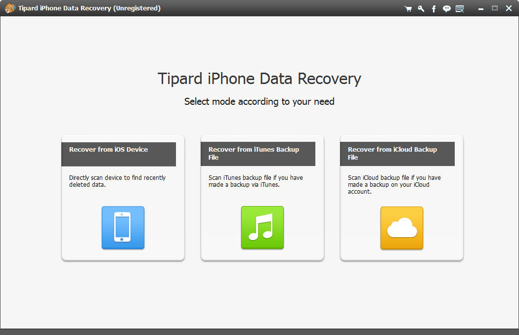 Tipard iPhone Data Recovery - Screenshot #1
