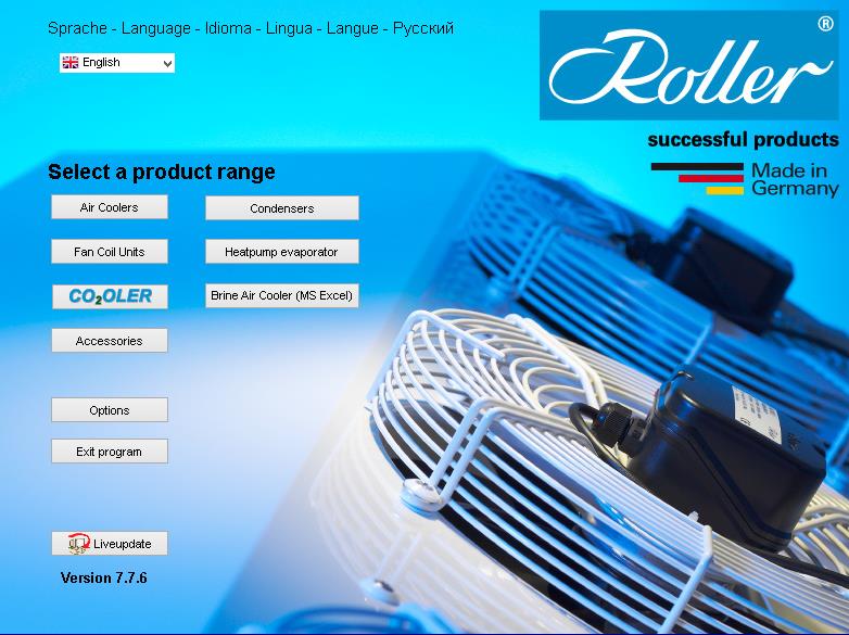 Walter Roller Selection Program - Screenshot #1