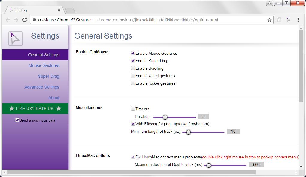 crxMouse Chrome Gestures - Screenshot #1