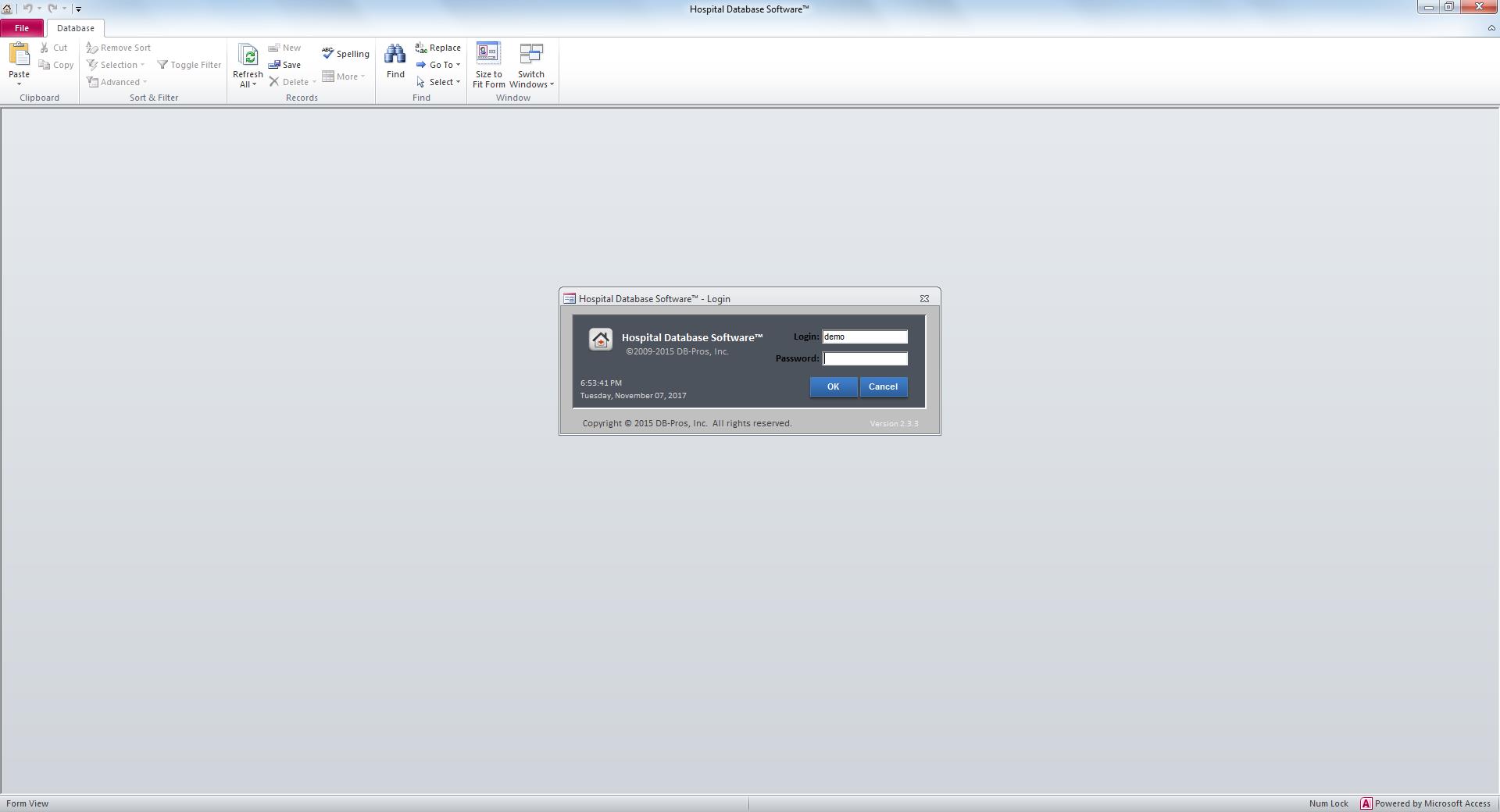 Hospital Database Software&trade; - Screenshot #1