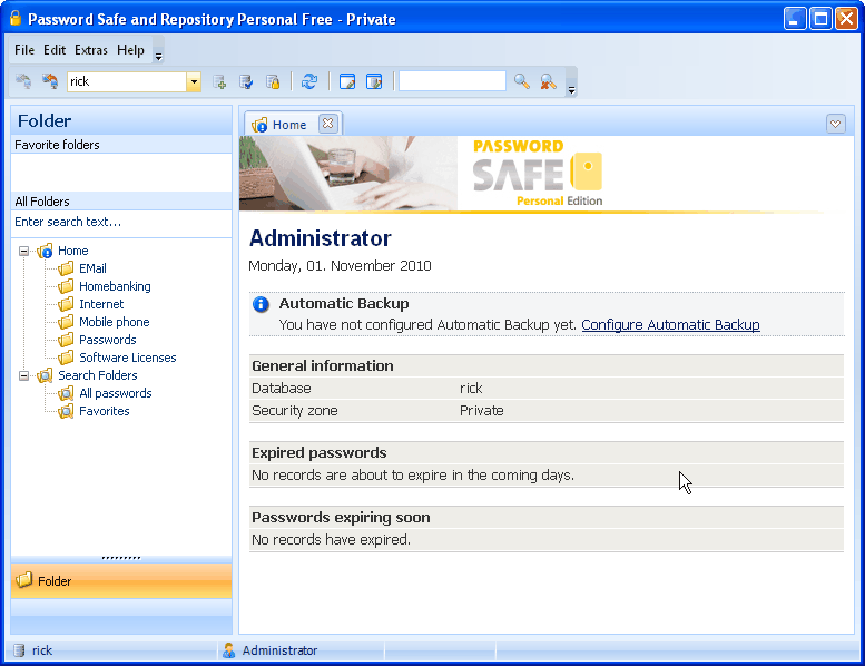 Password Safe and Repository Personal Edition - Screenshot #3