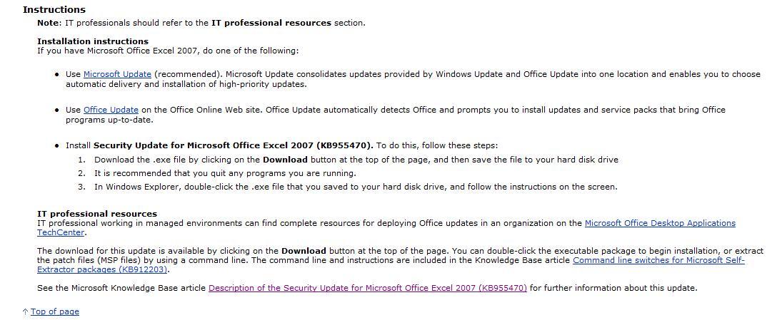 Security update for microsoft office что это