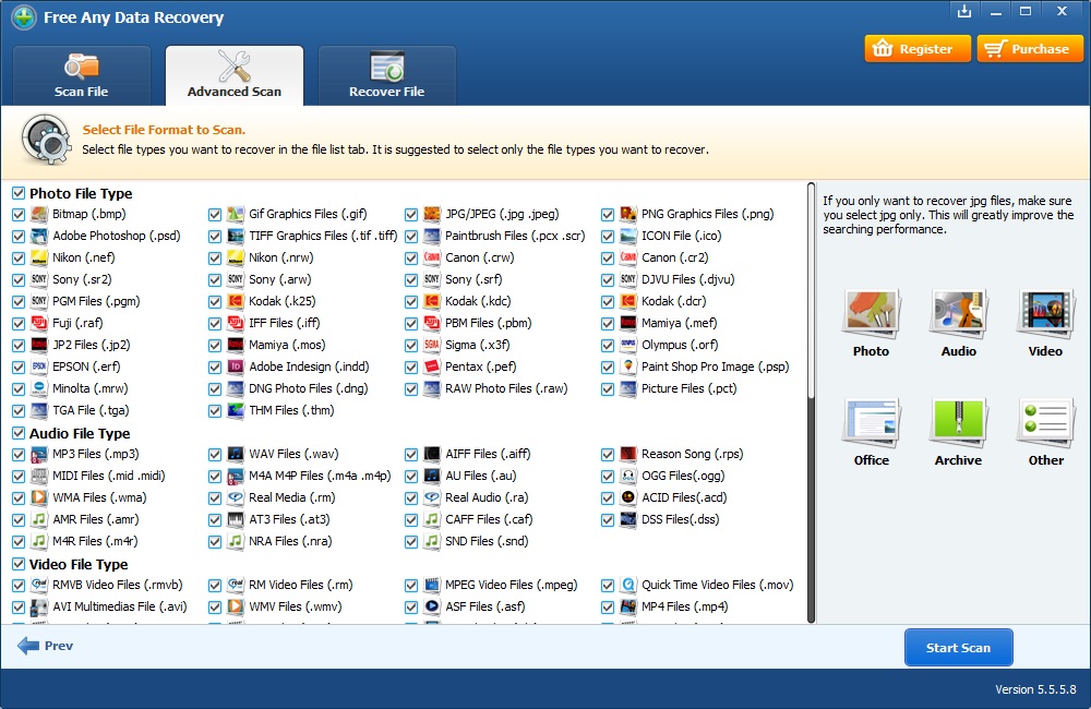 Free Any Data Recovery - Screenshot #7