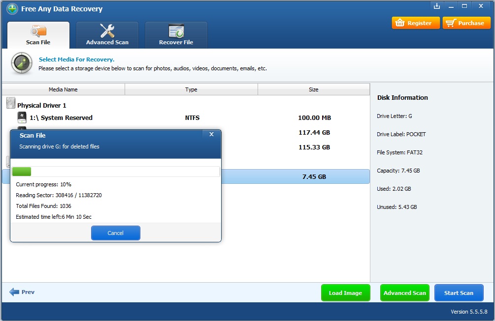 Free Any Data Recovery - Screenshot #6