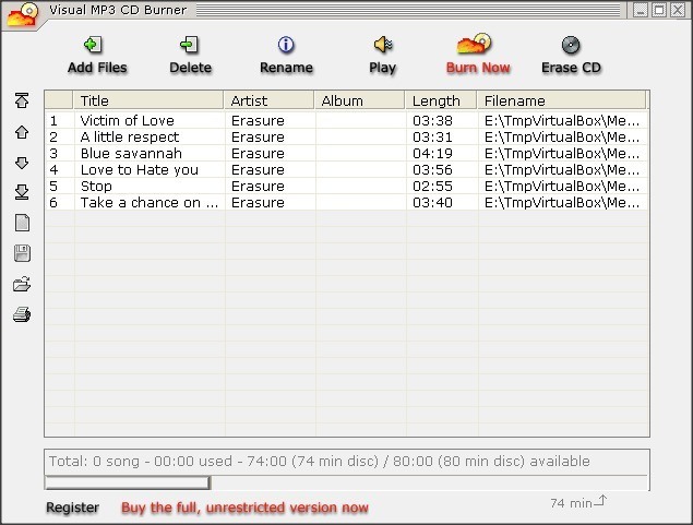 Visual MP3 CD Burner - Screenshot #5