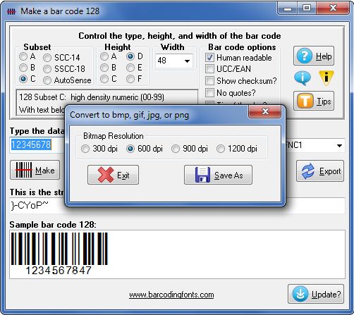 Bar Code 128 - Screenshot #1