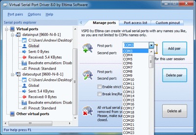 Virtual serial port driver как пользоваться