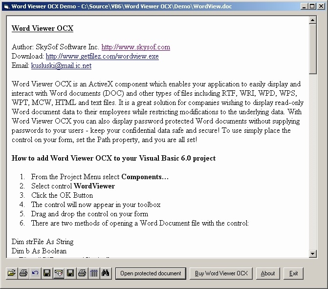 Текстовой контроль. Текстовый просмотрщик. Word viewer. OCX download. Безопасность элемента ACTIVEX Word.