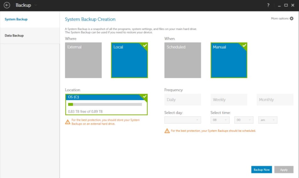 Dell Backup and Recovery - Screenshot #1