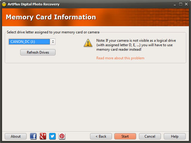 ArtPlus Digital Photo Recovery - Screenshot #2