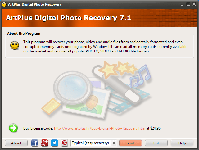 ArtPlus Digital Photo Recovery - Screenshot #1