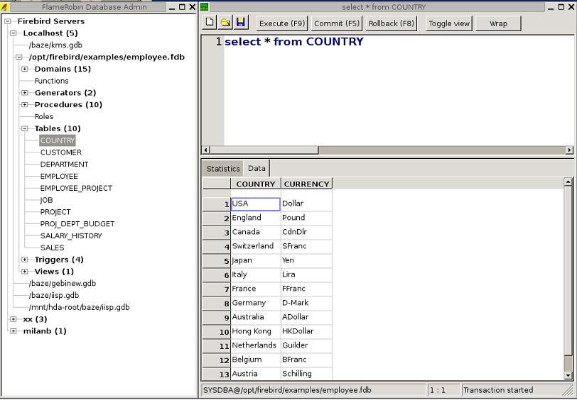 FlameRobin - Screenshot #1