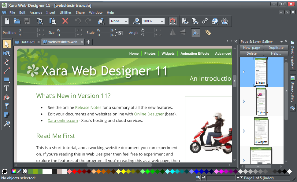 xara web designer free templates