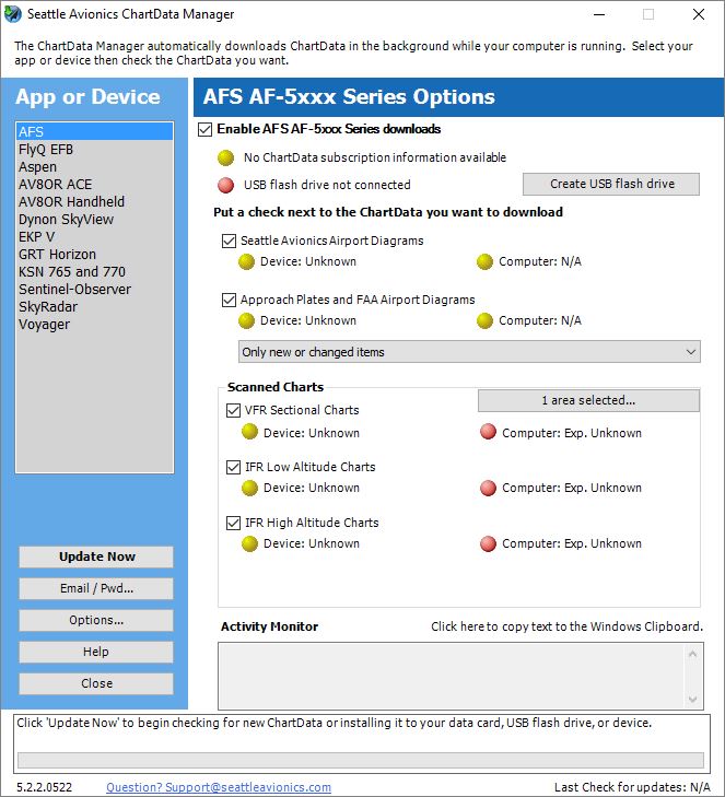 Seattle Avionics Data Manager - Screenshot #1