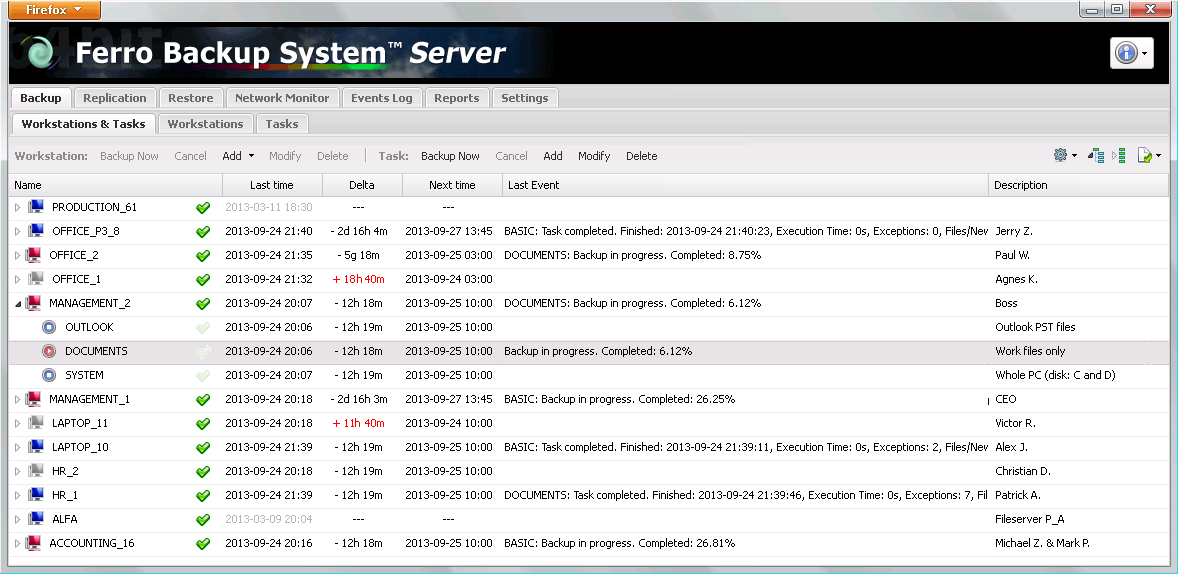 Ferro Backup System - Screenshot #3