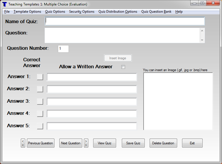 Teaching Templates Quiz Maker - Screenshot #1