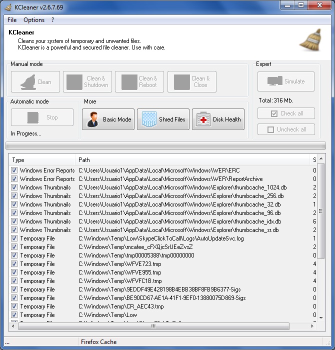 KC Softwares KCleaner - Screenshot #16