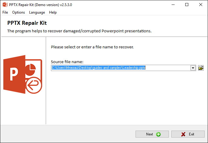PPTX Repair Kit - Screenshot #3