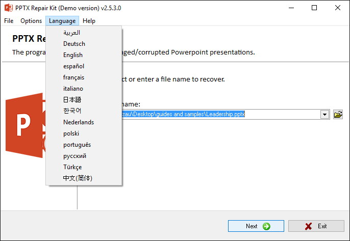 PPTX Repair Kit - Screenshot #1