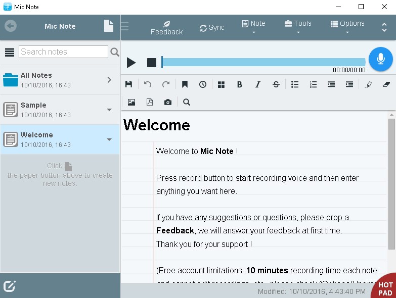 Mic Note download for free SoftDeluxe
