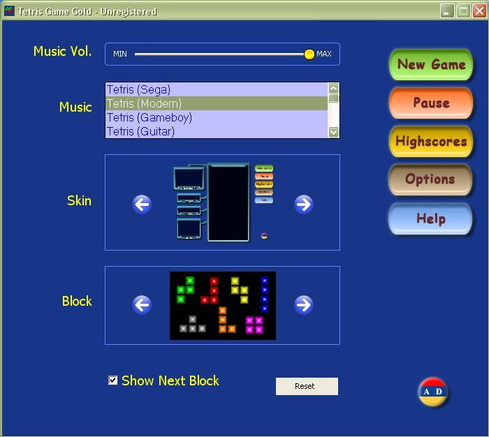 Tetris Game Gold - Screenshot #3