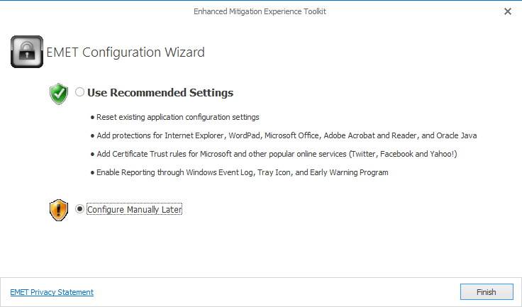 Enhanced Mitigation Experience Toolkit (EMET) - Screenshot #3