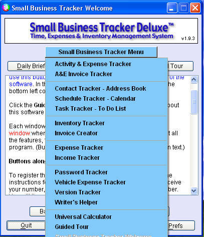 Small Business Tracker Deluxe - Screenshot #1