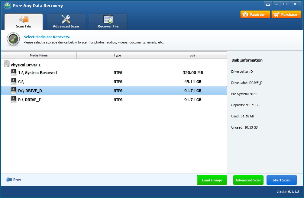 Free Any Data Recovery - Screenshot #2