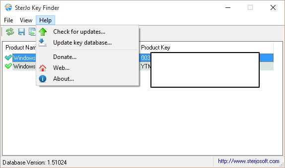 SterJo Key Finder - Screenshot #1